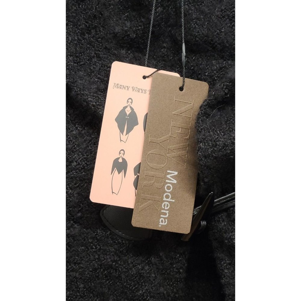 Modena Wrap Womens One Size Black Shawl Collar Poncho Toggle Button Clos… - Picture 6 of 6